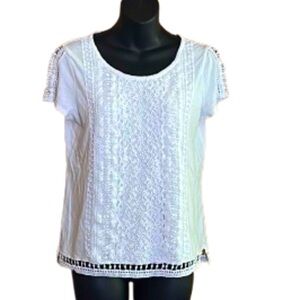 Chicos white size 0 (sm4) white eyelet tee